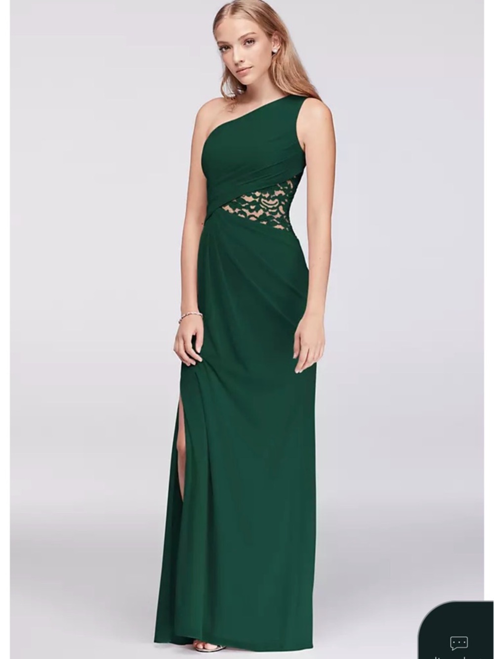 David’s Bridal Juniper Green. Worn once